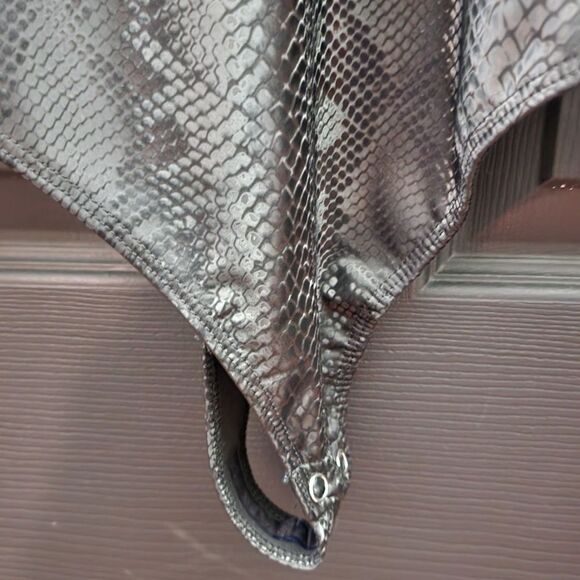Good American Sz. 2X New with Tags ​Snakeskin Print Faux Leather Bodysuit - Picture 7 of 12